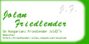 jolan friedlender business card